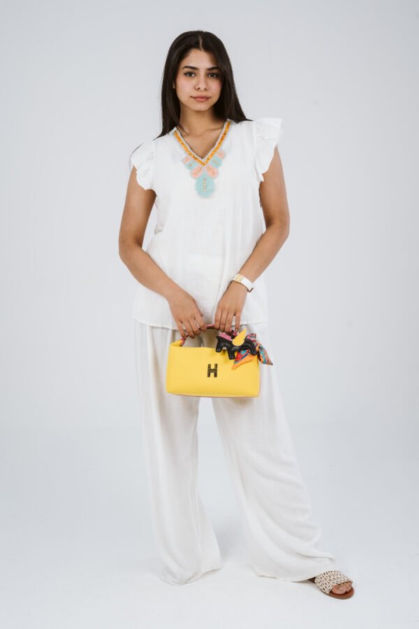 Embroidered Button-Down Blouse