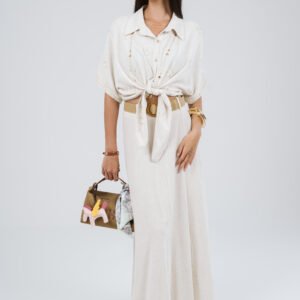 Tie-Front Peplum Blouse