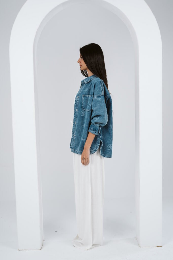 Structured Denim Chemise - Image 3