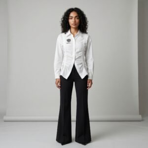 Ruched White Shirt