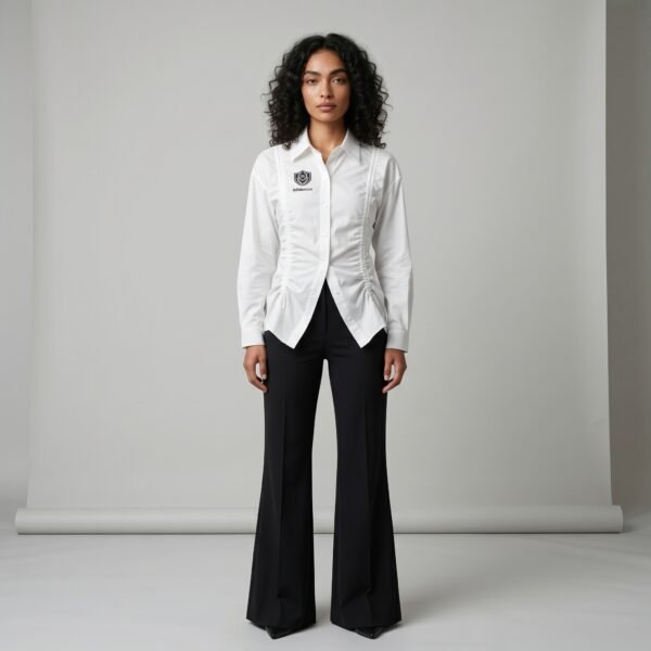 Ruched White Shirt
