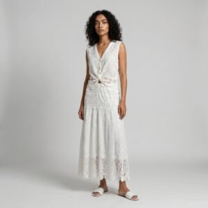 White Embroidered Lace Set